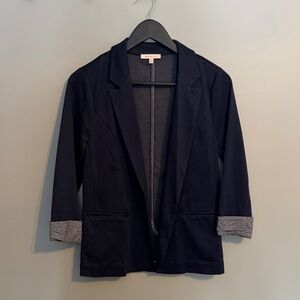 Women's Navy Blazer with Gray Accents